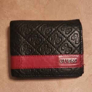 ✨️Guess Black Wallet with Red Accent Stripe